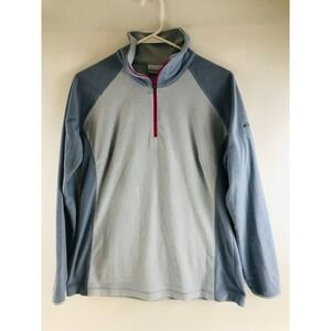 Columbia Jacket Women's Size L Blue 1/4 Zip Mock Neck Fleece Pullover Long Slv